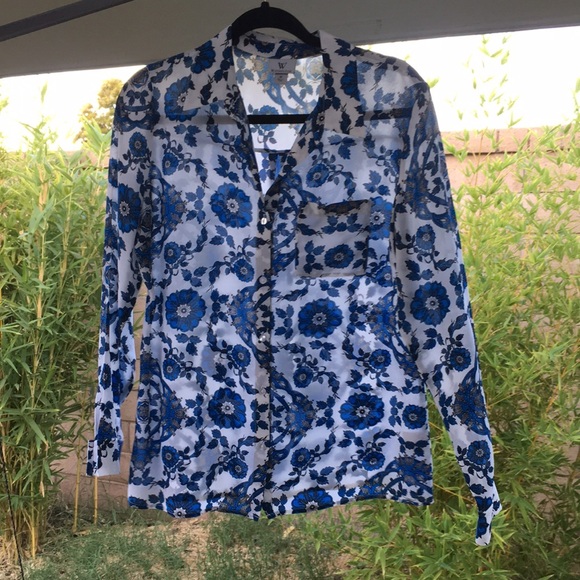 Silk Button Down Shirt - Picture 2 of 5